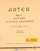 Arter-Arter Model B, Rotary Surface Grinder, Opeator\'s Handbook Manual Year (1941)-B-01